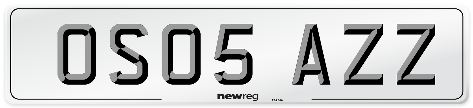 OS05 AZZ Number Plate from New Reg